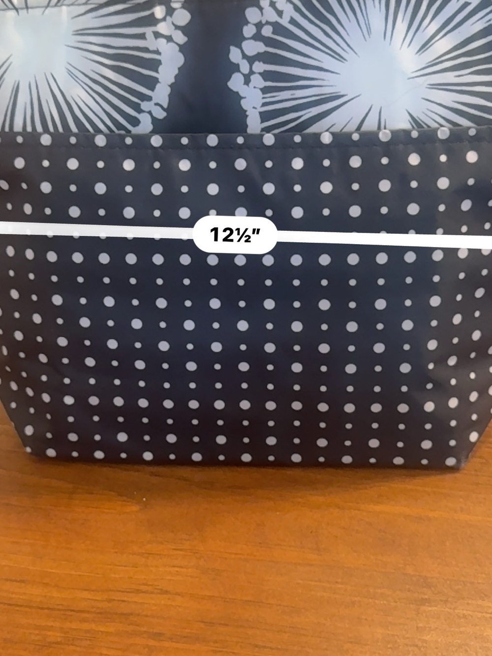 thirty-one Black and White Polka lunch Tote with Floral Top - Picture 13 of 14